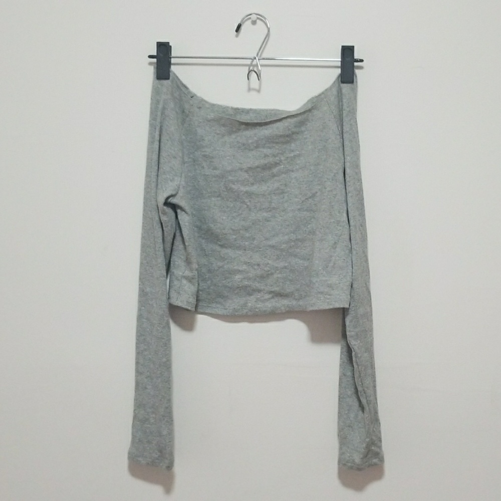 Grey Off Shoulder Top